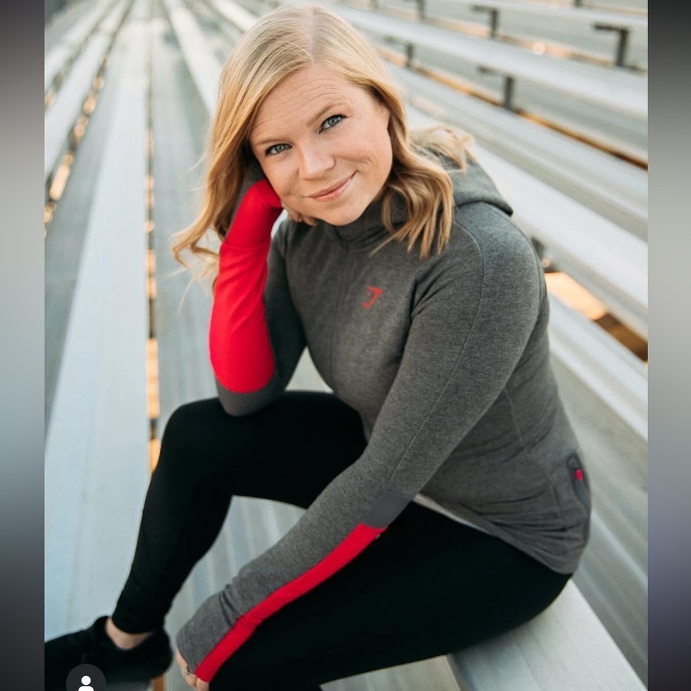 Gymshark Gray & Pink Impulse Full Zip Jacket